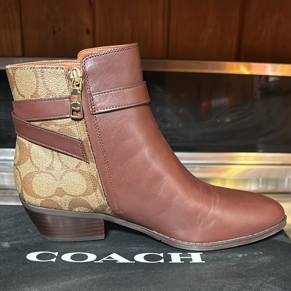 Coach Tan and Brown Ankle Booties